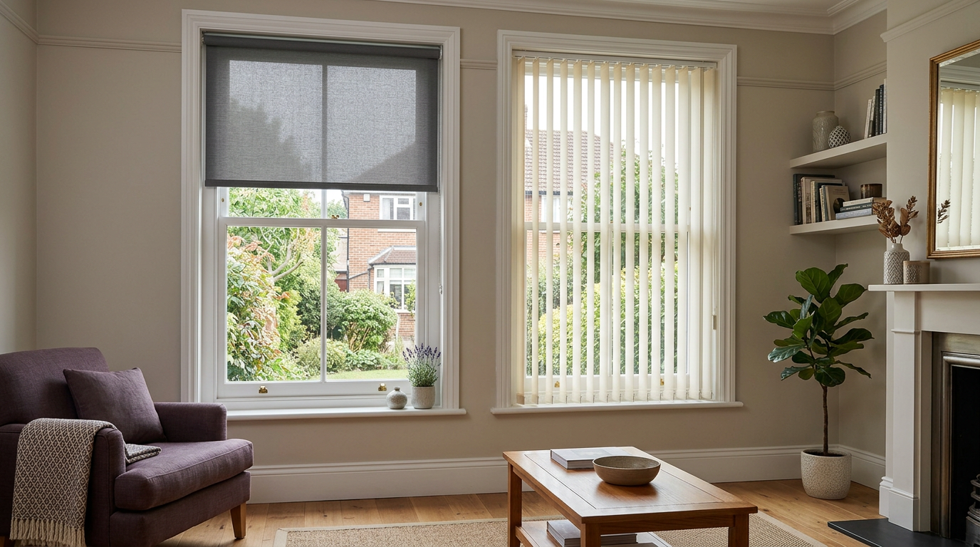 Roller blinds vs vertical blinds - choosing the right style